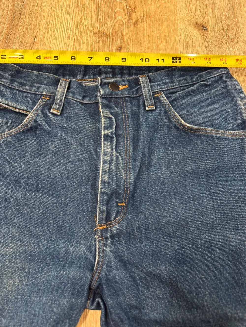 Vintage Rustler 90s Men's Dark Blue Straight-Leg Jeans